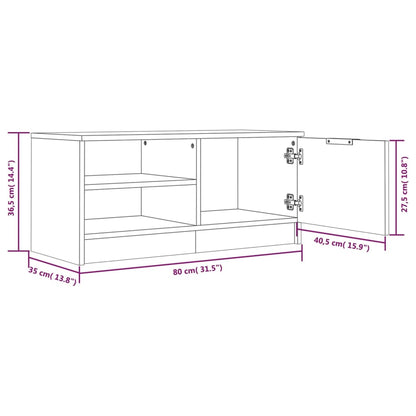 TV Cabinet Smoked Oak 80x35x36.5 cm Engineered Wood