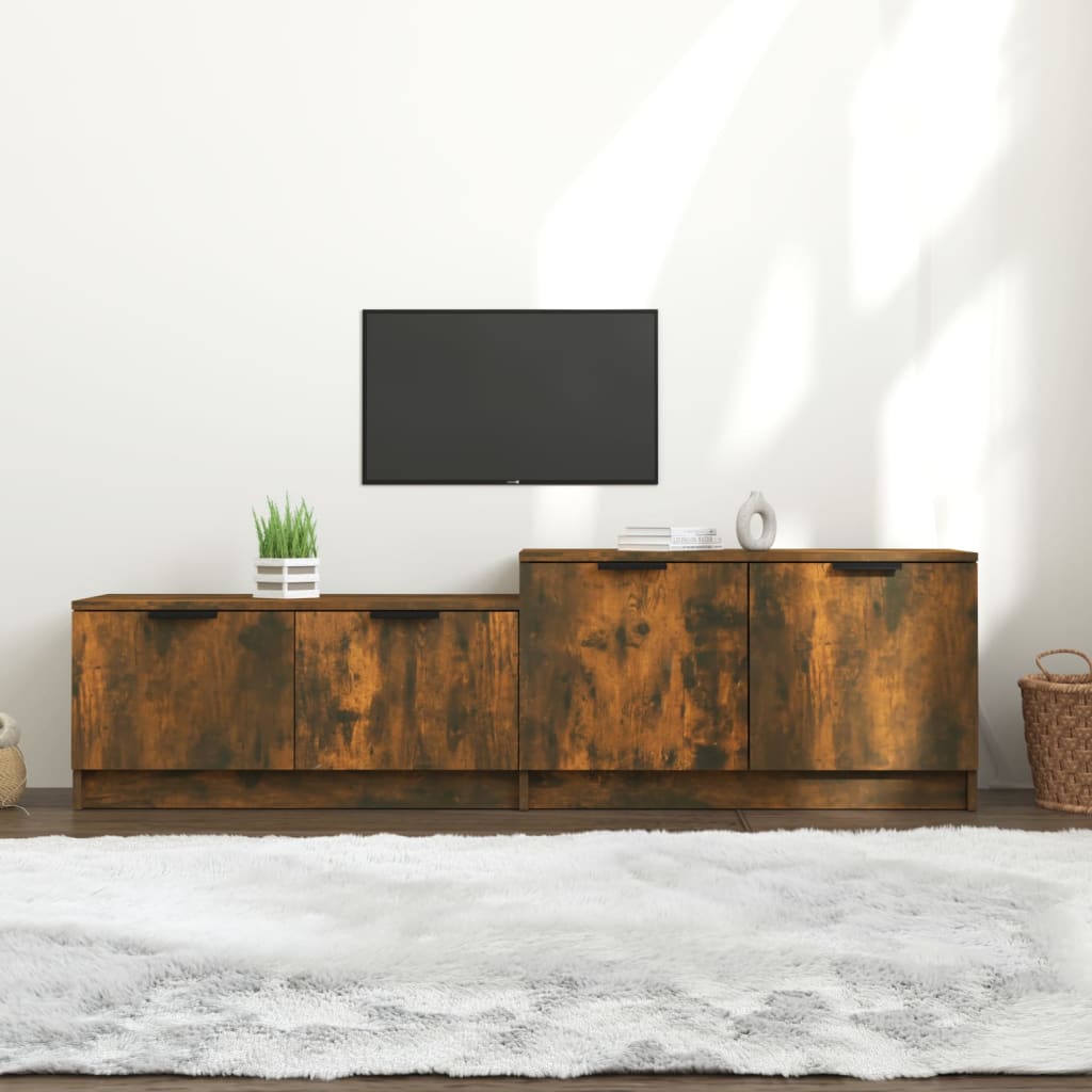 TV Cabinet Smoked Oak 158.5x36x45 cm Engineered Wood