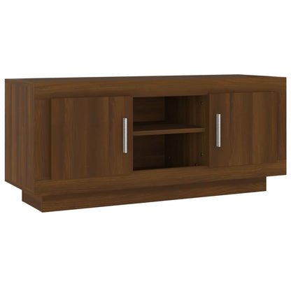 TV Cabinet Brown Oak 102x35x45 cm Engineered Wood