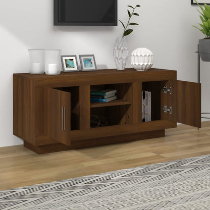 TV Cabinet Brown Oak 102x35x45 cm Engineered Wood