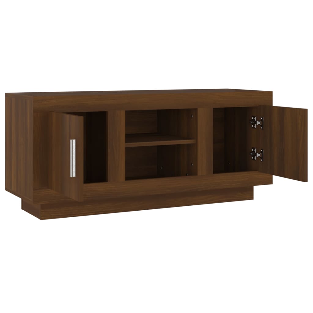 TV Cabinet Brown Oak 102x35x45 cm Engineered Wood