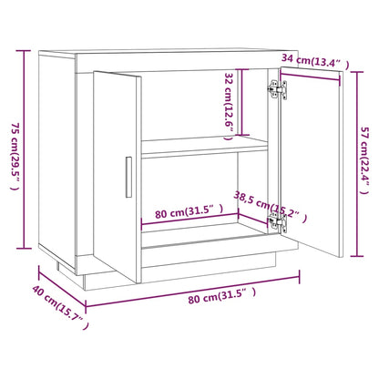 Sideboard Grey Sonoma 80x40x75 cm Engineered Wood