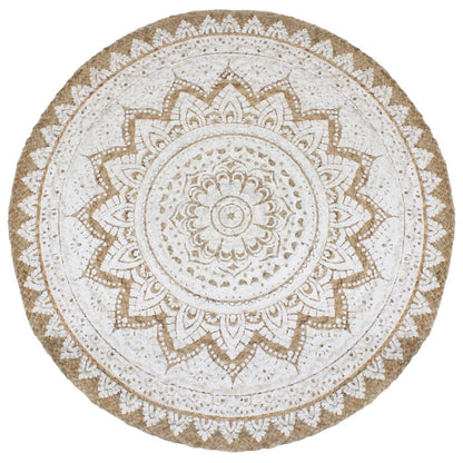 Area Rug Braided Jute Printed 240 cm Round