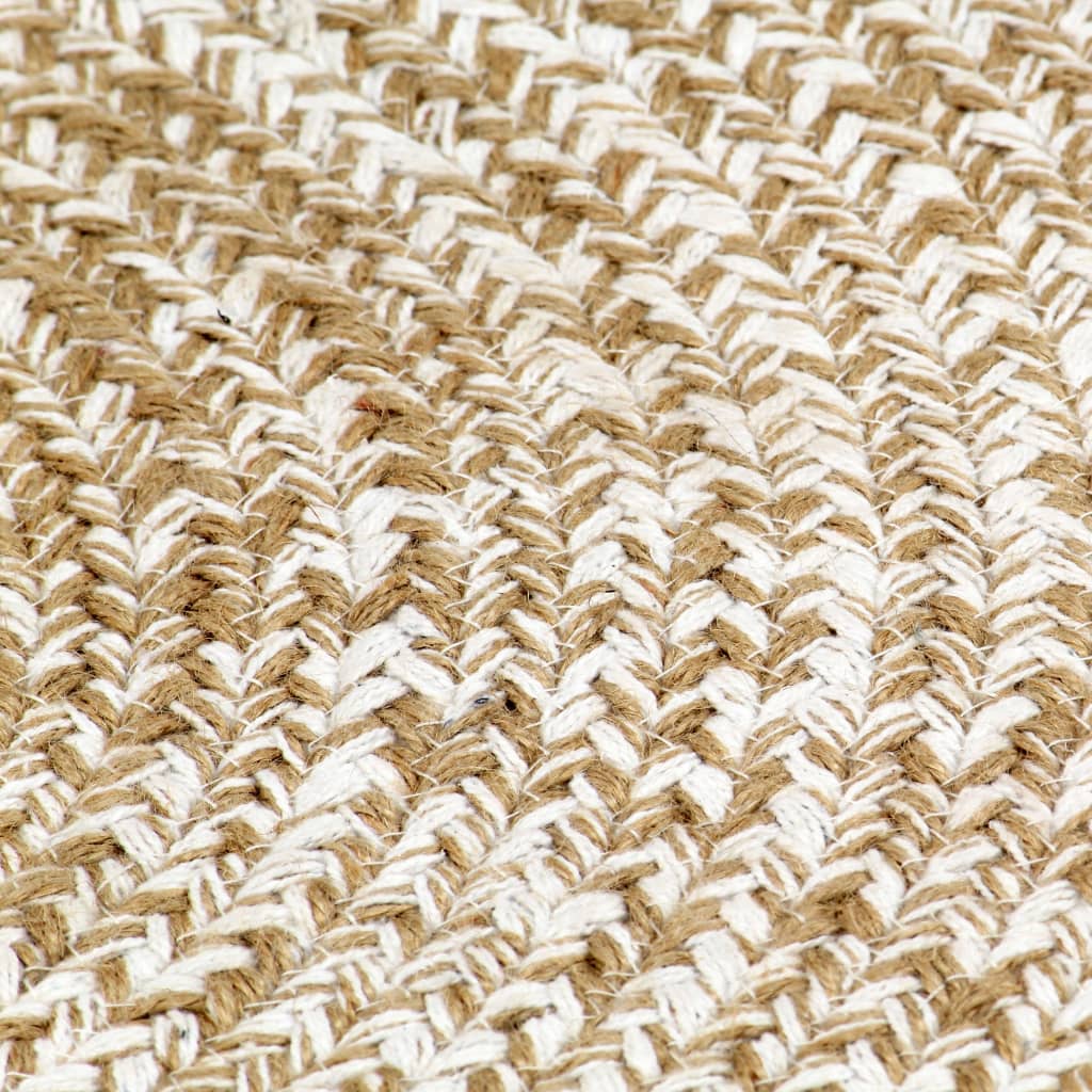 Handmade Rug Jute White and Brown 210 cm