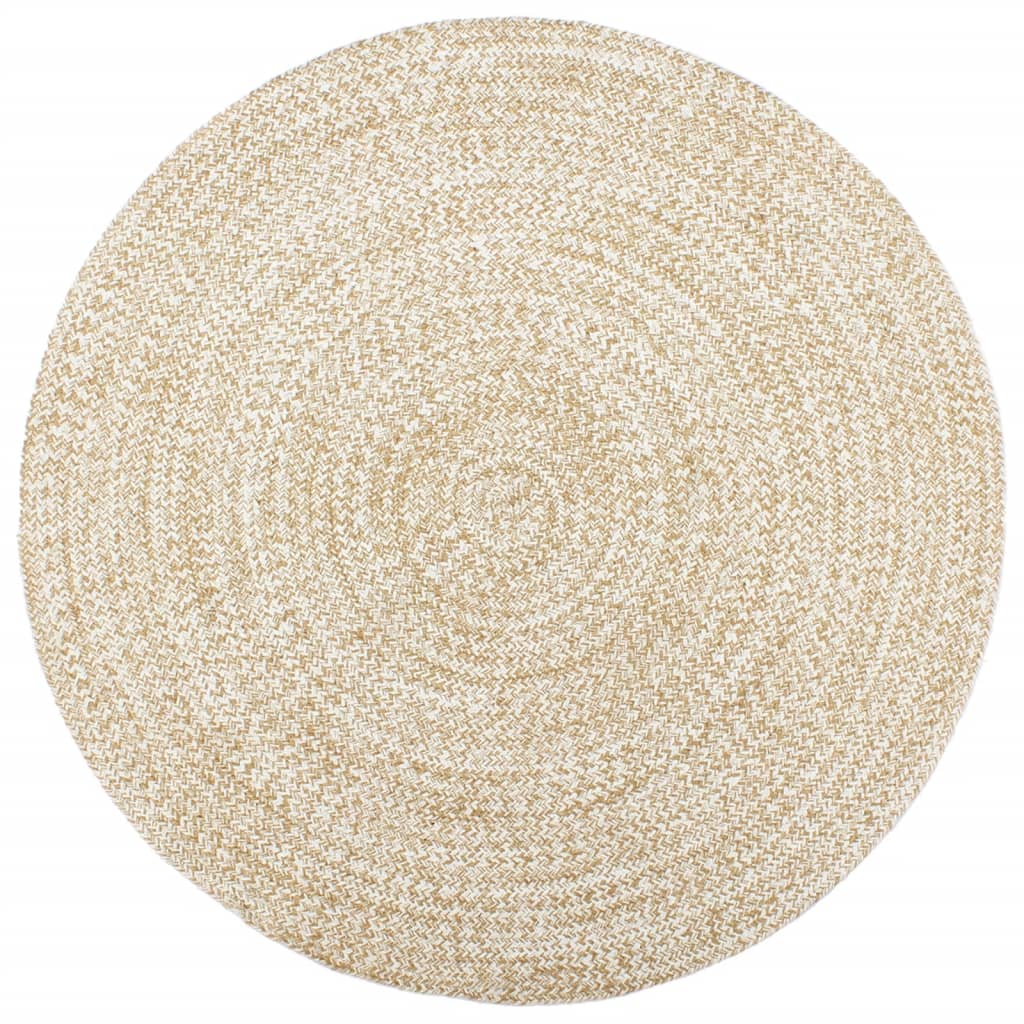 Handmade Rug Jute White and Brown 240 cm