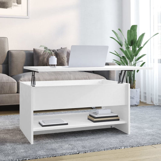 Coffee Table White 80x50x40 cm Engineered Wood