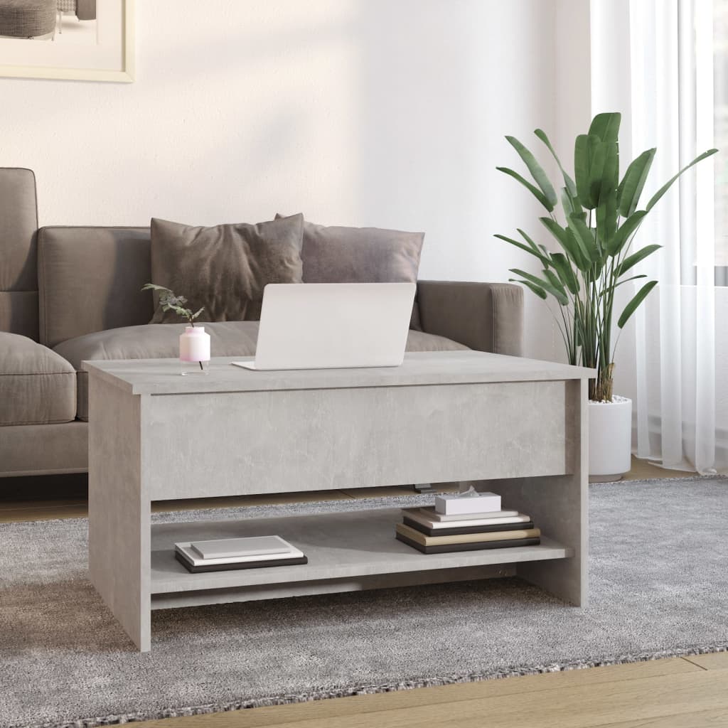 Coffee Table Concrete Grey 80x50x40 cm Engineered Wood