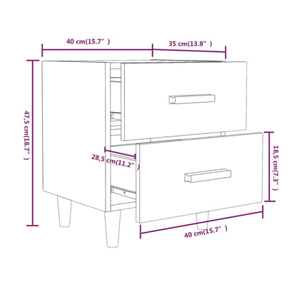 Bed Cabinet Concrete Grey 40x35x47.5 cm