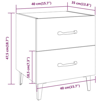 Bedside Cabinet Black 40x35x47.5 cm