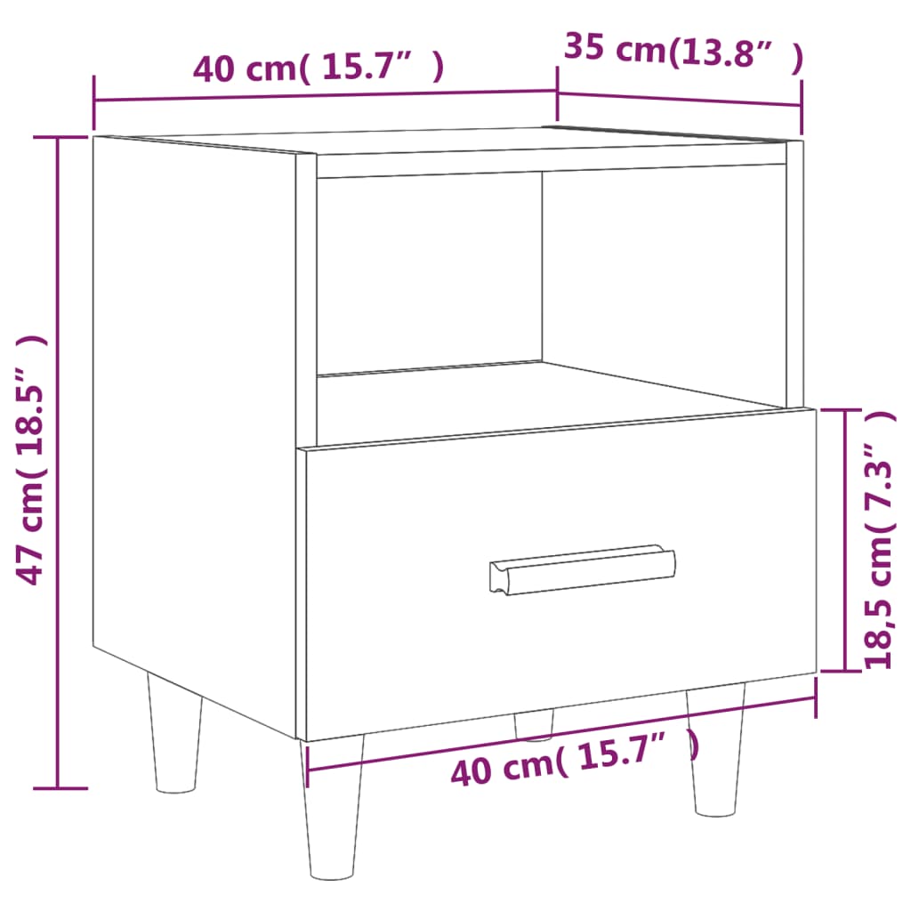 Bedside Cabinets 2 pcs Concrete Grey 40x35x47 cm