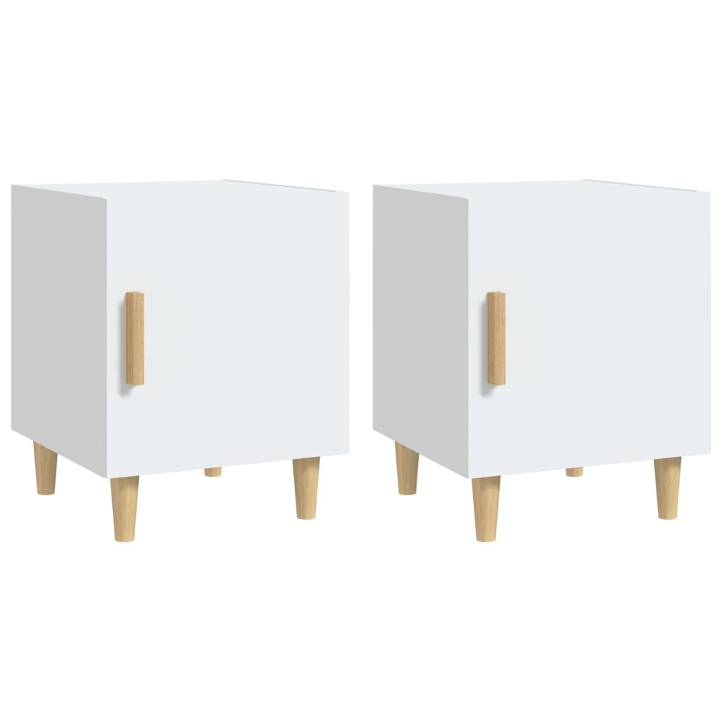 Bedside Cabinets 2 pcs White Engineered Wood