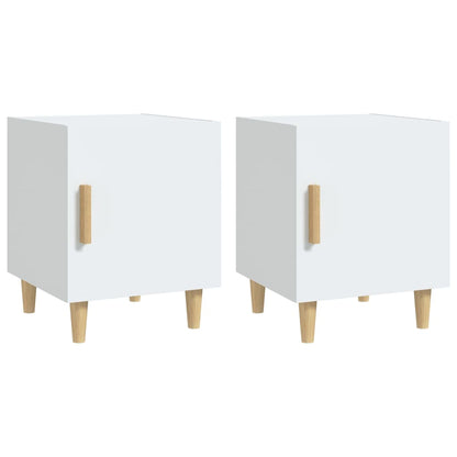 Bedside Cabinets 2 pcs White Engineered Wood