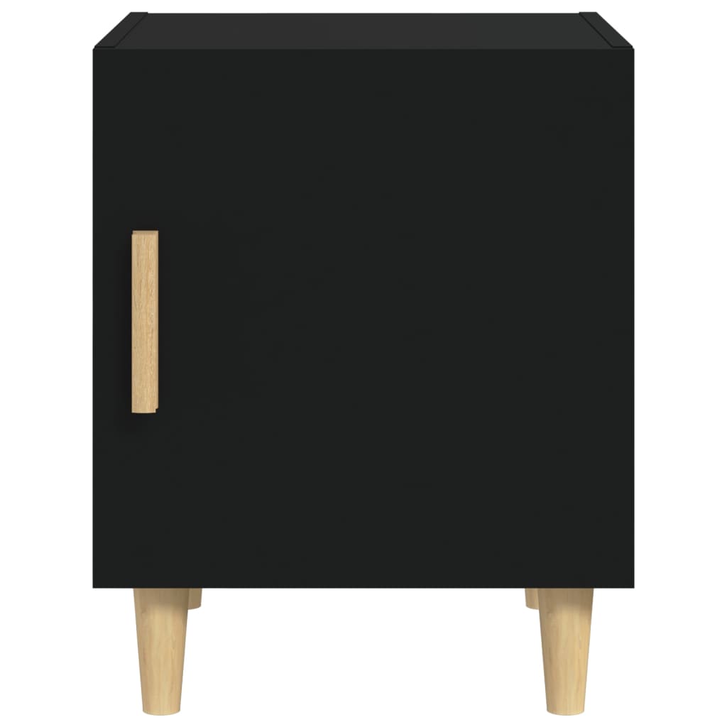 Bedside Cabinet Black Engineered Wood