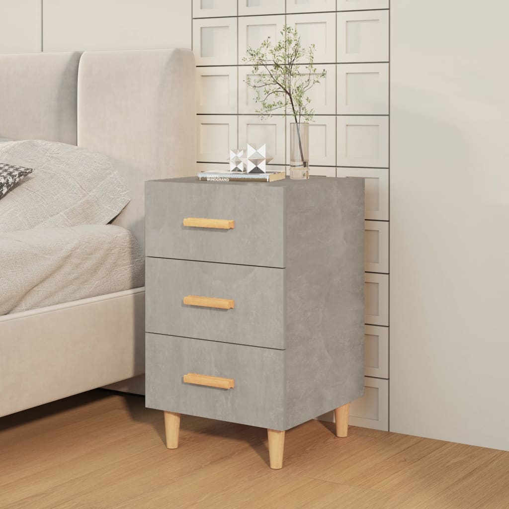 Bedside Cabinet Concrete Grey 40x40x66 cm Engineered Wood