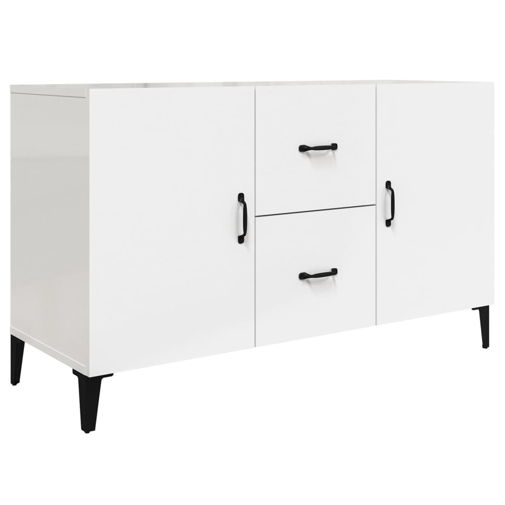 Sideboard High Gloss White 100x36x60 cm Engineered Wood