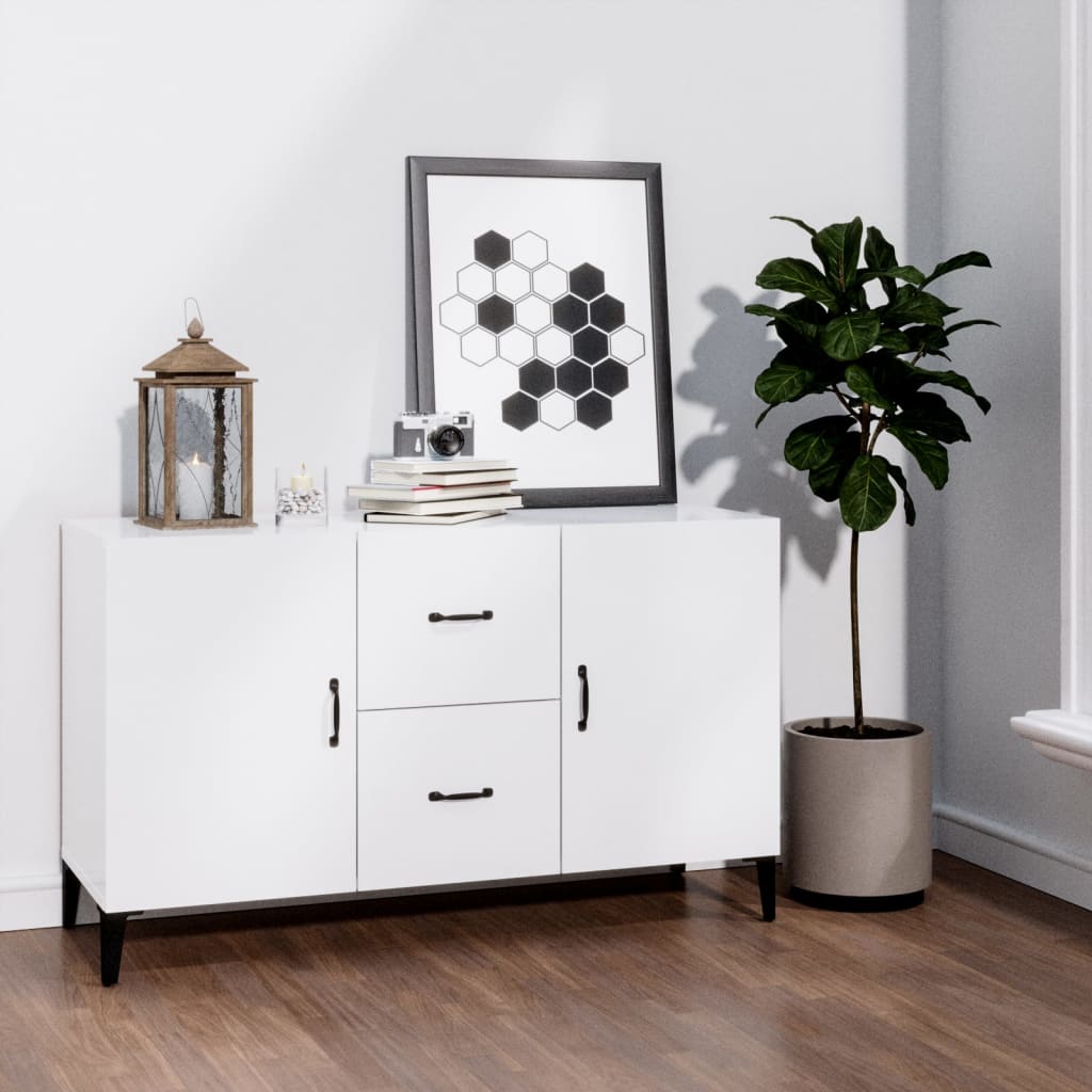 Sideboard High Gloss White 100x36x60 cm Engineered Wood