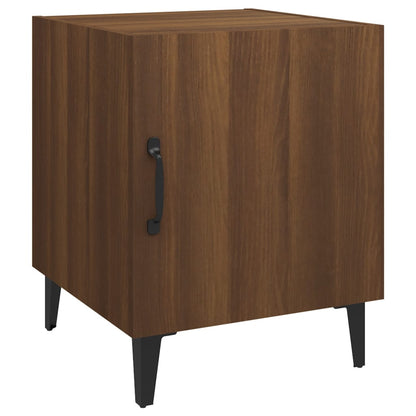 Bedside Cabinet Brown Oak Engineered Wood