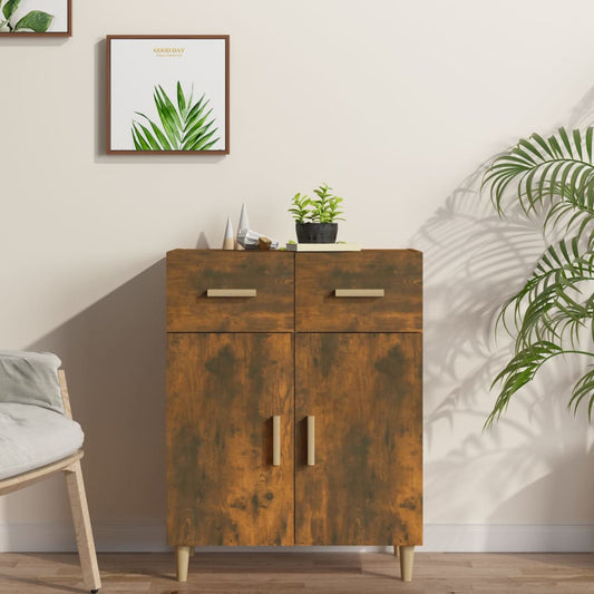 Sideboard Smoked Oak 69.5x34x90 cm Engineered Wood
