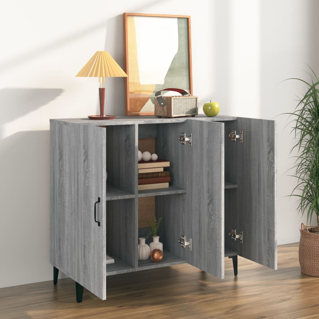 Sideboard Grey Sonoma 90x34x80 cm Engineered Wood