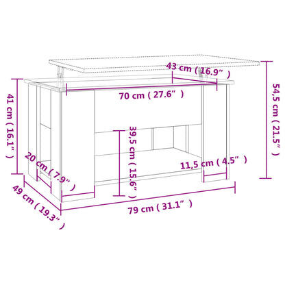 Coffee Table Grey Sonoma 79x49x41 cm Engineered Wood