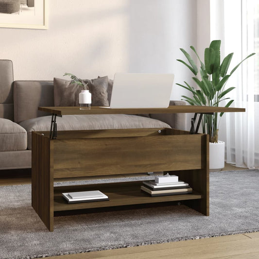 Coffee Table Brown Oak 80x50x40 cm Engineered Wood