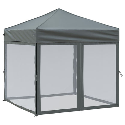 Folding Party Tent with Sidewalls Anthracite 2x2 m