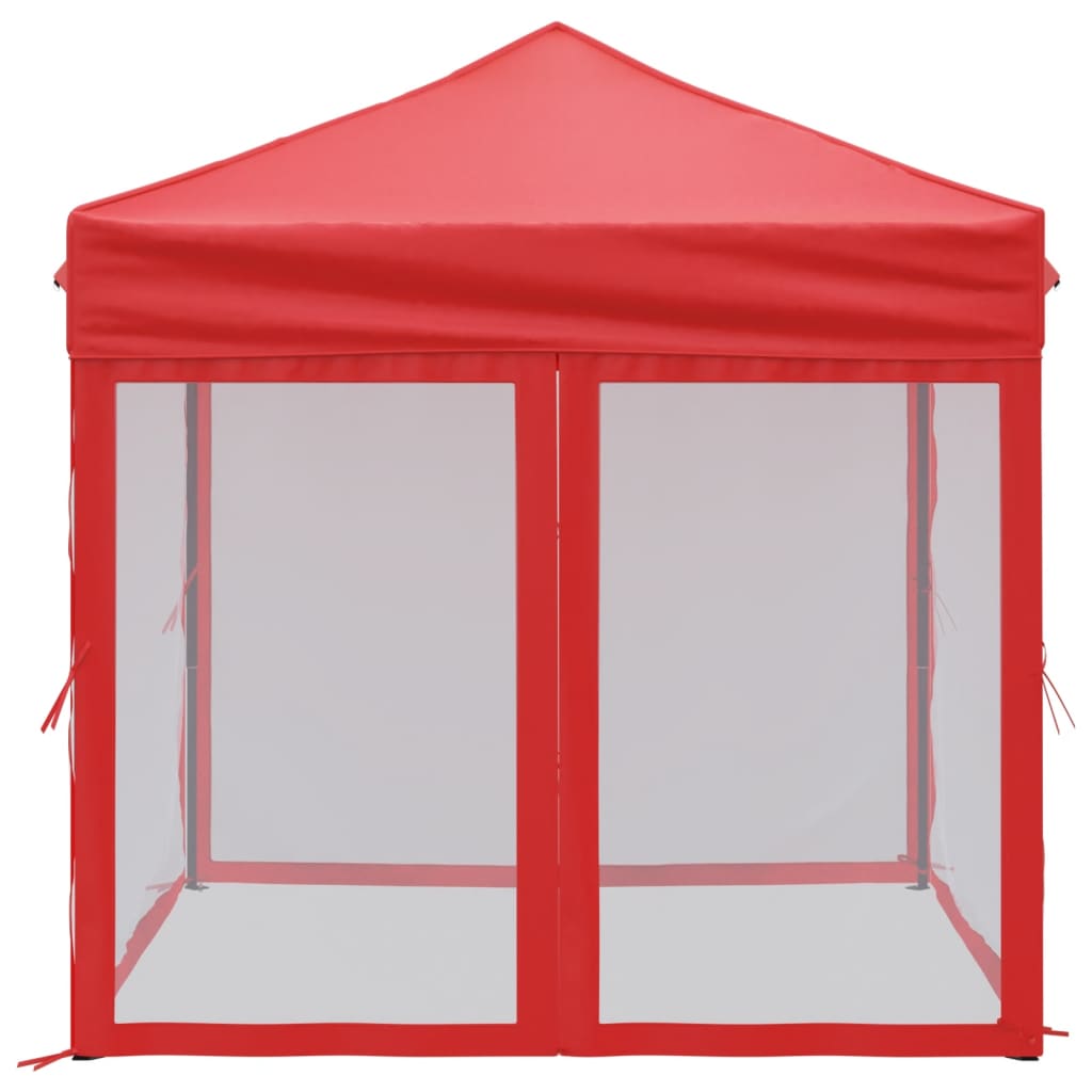 Folding Party Tent with Sidewalls Red 2x2 m