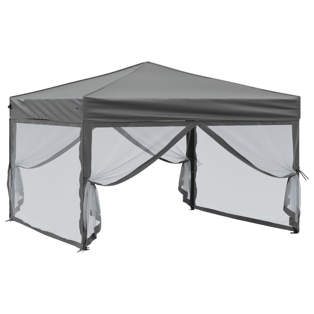 Folding Party Tent with Sidewalls Anthracite 3x3 m