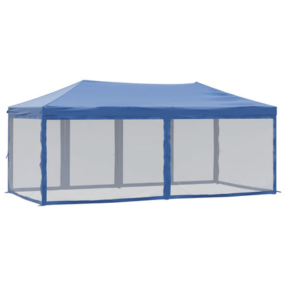 Folding Party Tent with Sidewalls Blue 3x6 m