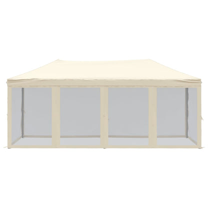 Folding Party Tent with Sidewalls Cream 3x6 m