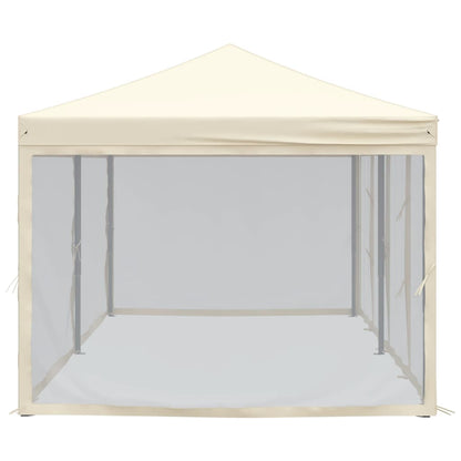 Folding Party Tent with Sidewalls Cream 3x6 m