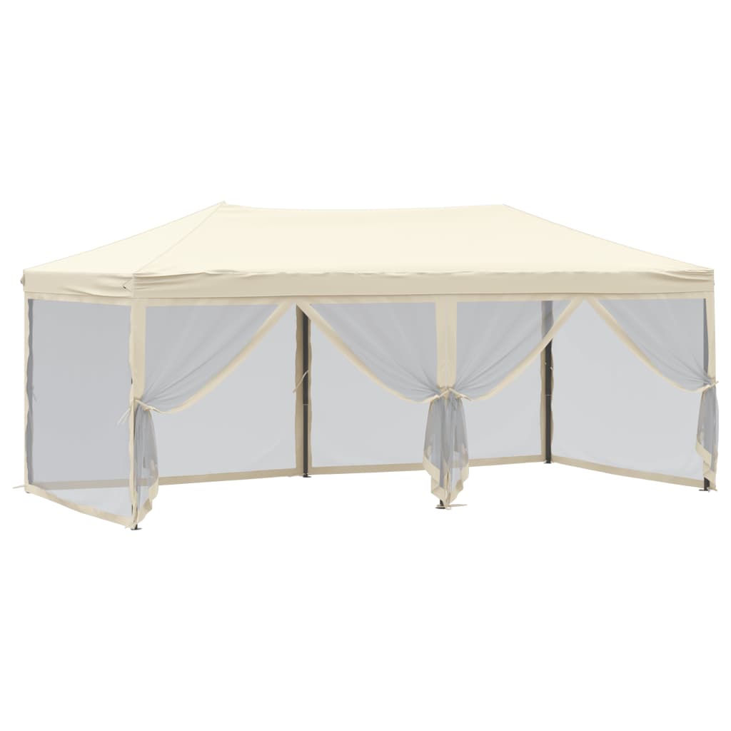 Folding Party Tent with Sidewalls Cream 3x6 m