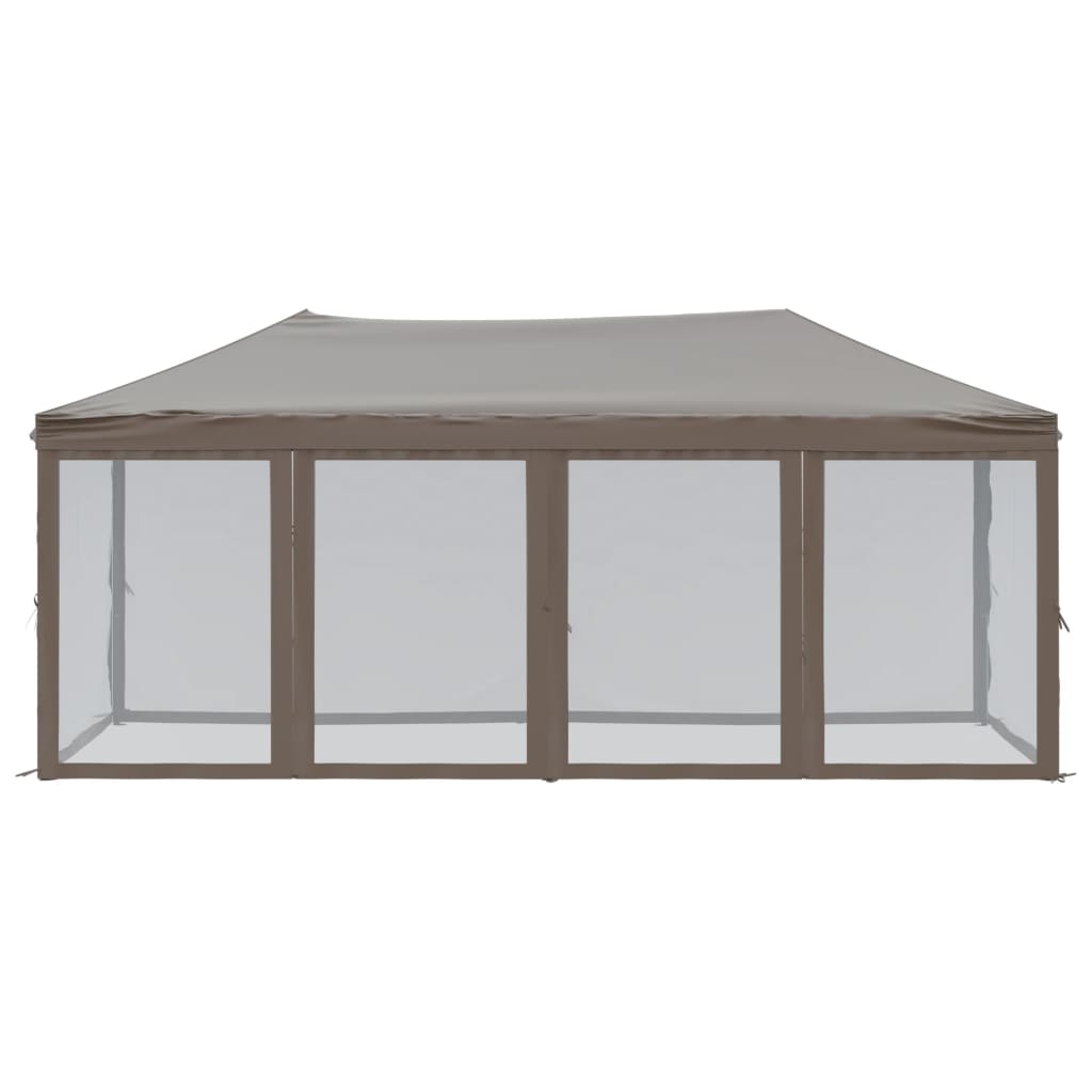 Folding Party Tent with Sidewalls Taupe 3x6 m