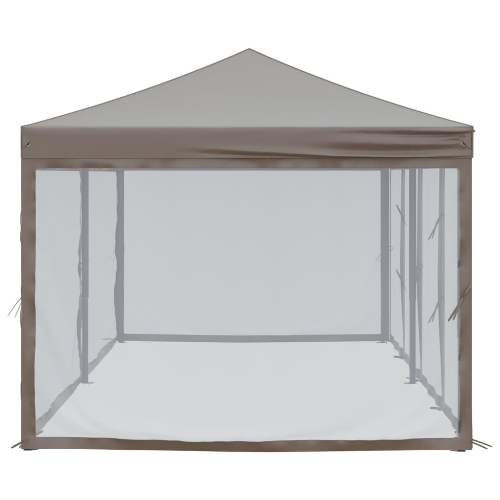 Folding Party Tent with Sidewalls Taupe 3x6 m