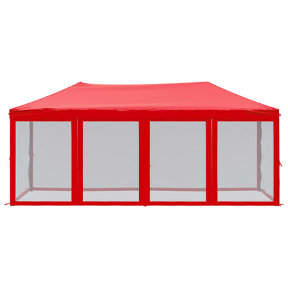 Folding Party Tent with Sidewalls Red 3x6 m