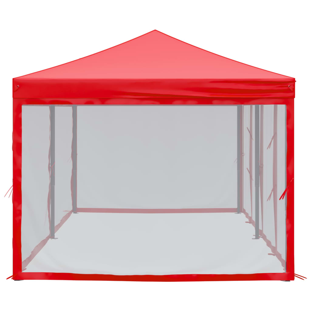 Folding Party Tent with Sidewalls Red 3x6 m