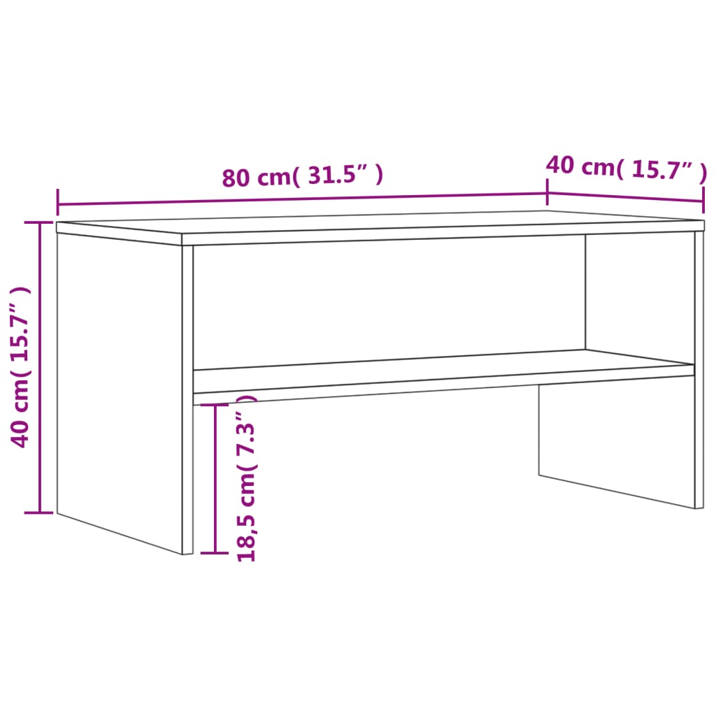 TV Cabinet Brown Oak 80x40x40 cm Engineered Wood