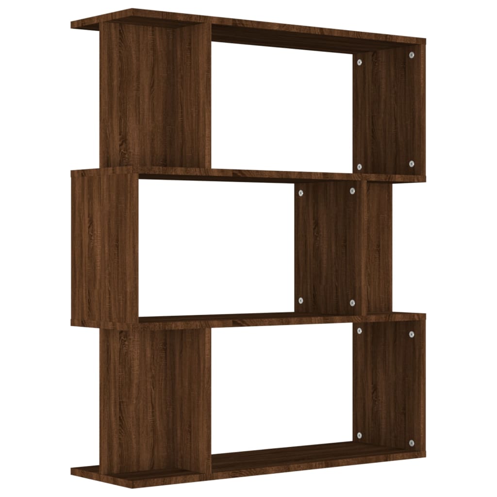 Book Cabinet/Room Divider Brown Oak 80x24x96 cm Engineered Wood