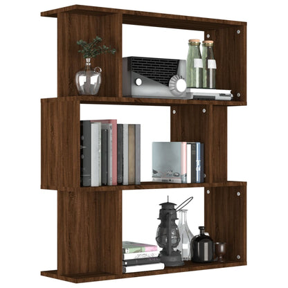 Book Cabinet/Room Divider Brown Oak 80x24x96 cm Engineered Wood