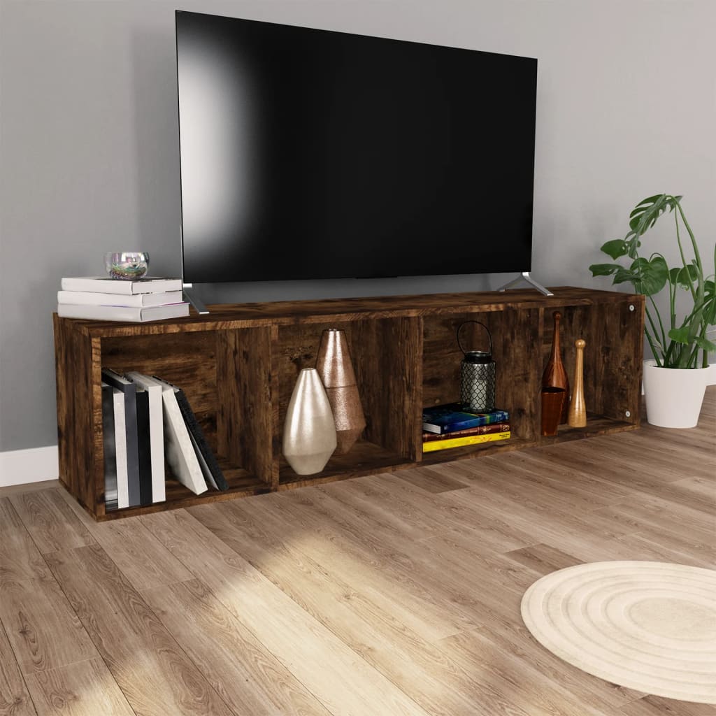 Book Cabinet/TV Cabinet Smoked Oak 36x30x143 cm Engineered Wood