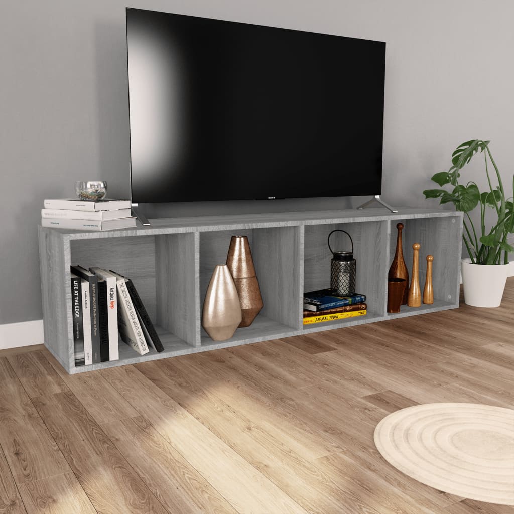 Book Cabinet/TV Cabinet Grey Sonoma 36x30x143 cm Engineered Wood