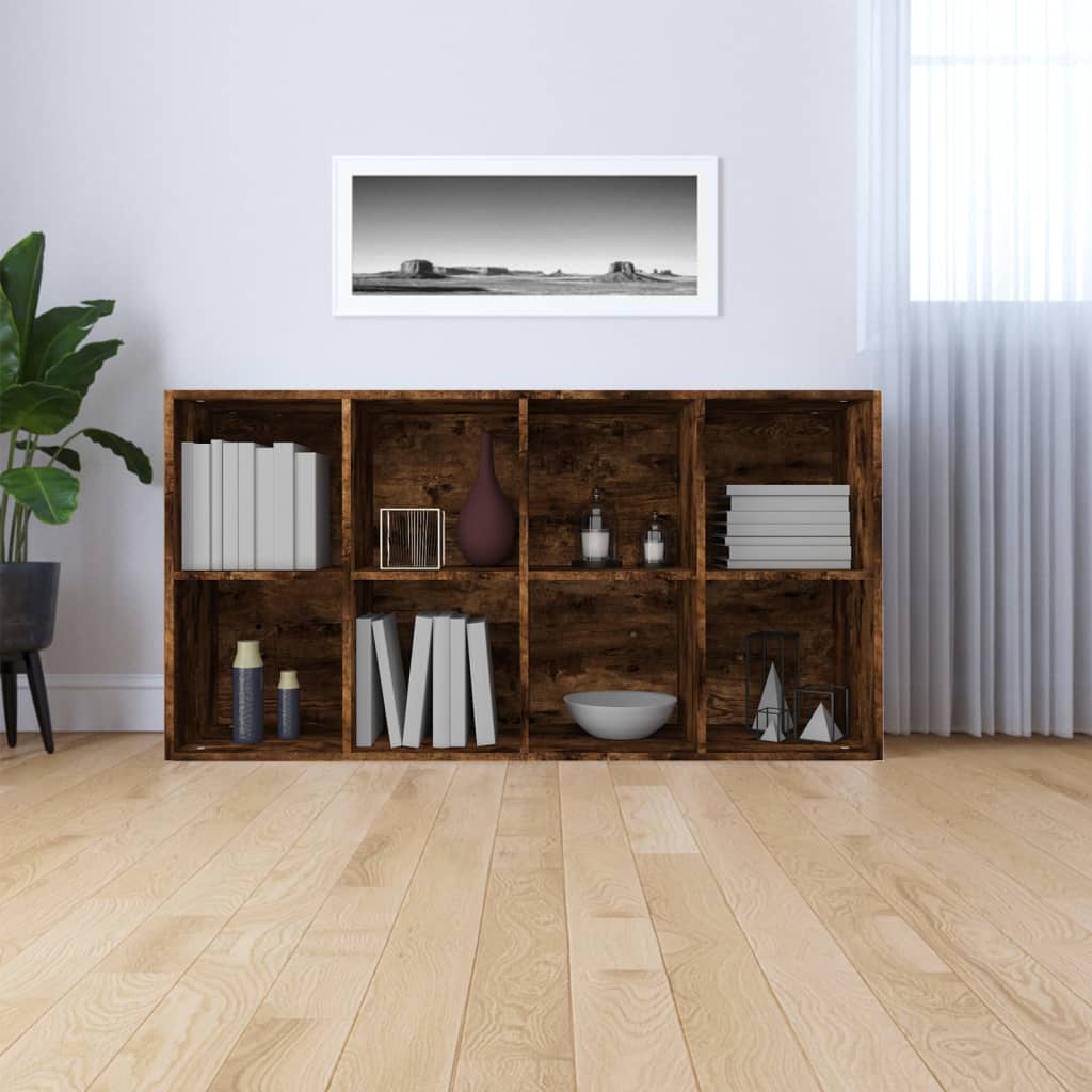 Book Cabinet/Sideboard Smoked Oak 66x30x130 cm Engineered Wood