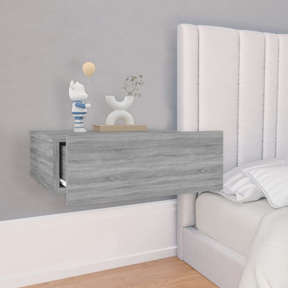 Floating Nightstand Grey Sonoma 40x30x15 cm Engineered Wood