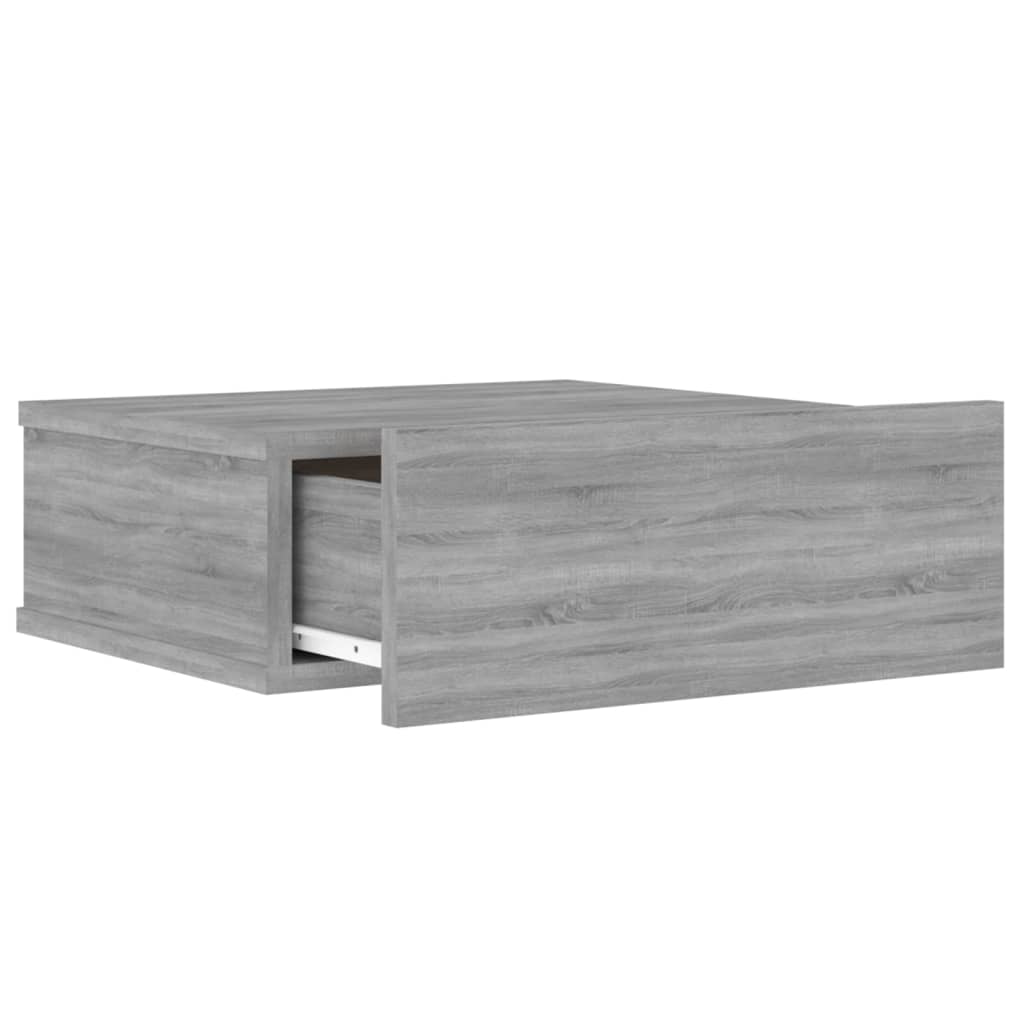 Floating Nightstand Grey Sonoma 40x30x15 cm Engineered Wood