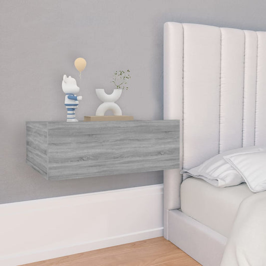 Floating Nightstand Grey Sonoma 40x30x15 cm Engineered Wood