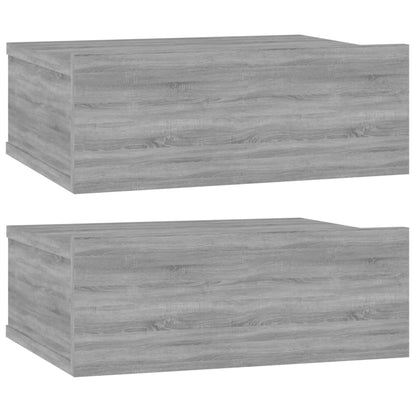 Floating Nightstands 2pcs Grey Sonoma 40x30x15cm Engineered Wood