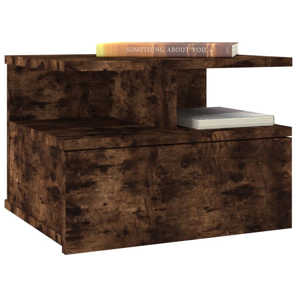 Floating Nightstand Smoked Oak 40x31x27 cm Engineered Wood