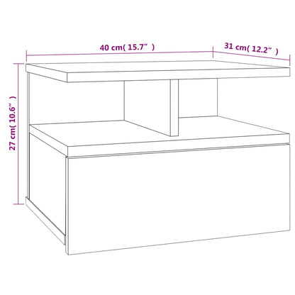 Floating Nightstand Smoked Oak 40x31x27 cm Engineered Wood