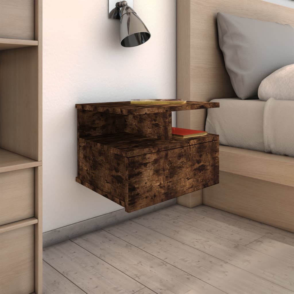 Floating Nightstand Smoked Oak 40x31x27 cm Engineered Wood