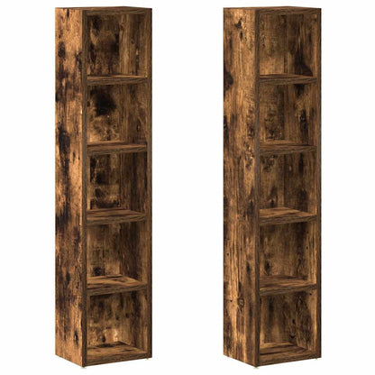 CD Cabinets 2 pcs Smoked Oak 21x16x93.5 cm Engineered Wood